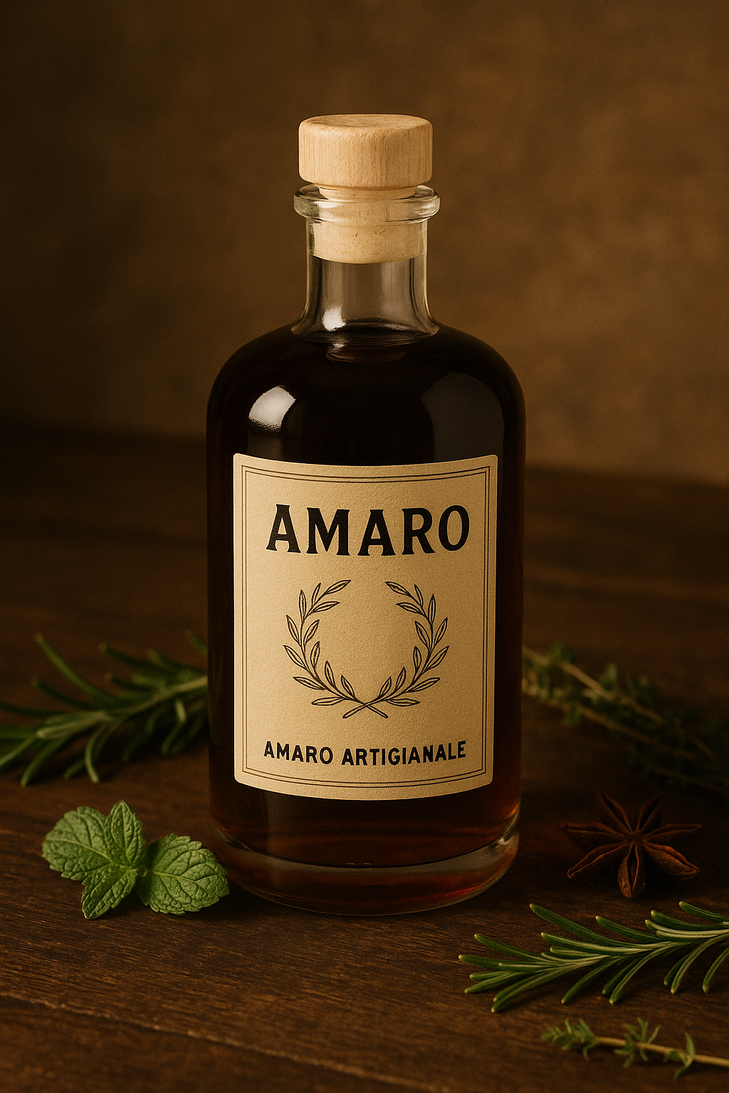 Amaro artigianale con botaniche naturali e ingredienti selezionati